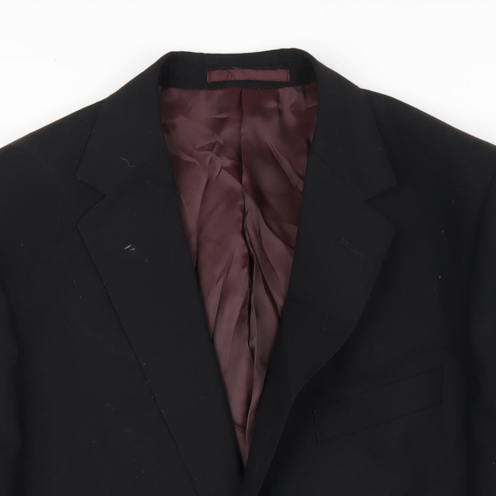 Marks and Spencer Mens Black Wool Jacket Blazer Size 40 Regular