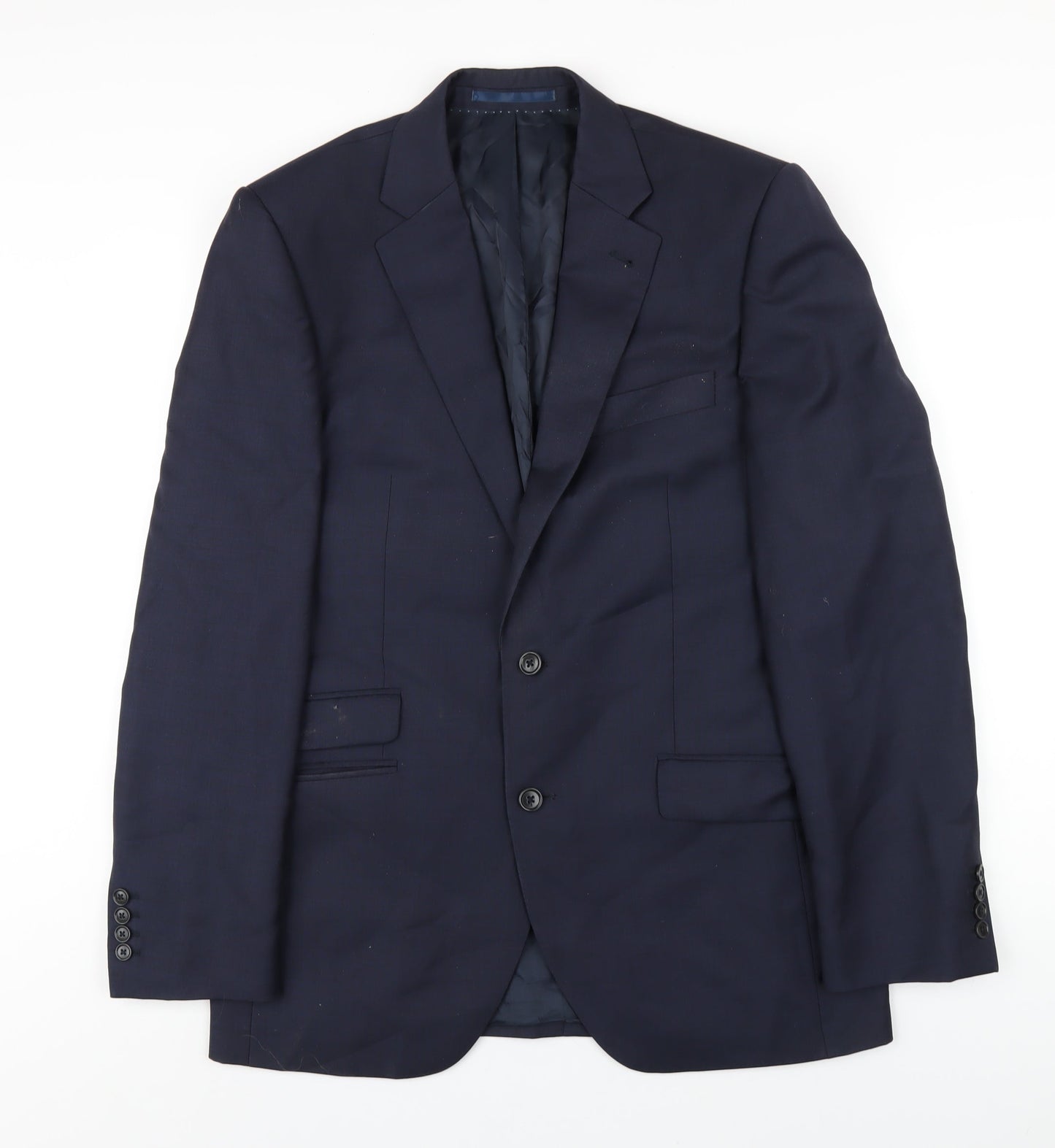 New & Lingwood Mens Blue Polyester Jacket Blazer Size 40 Regular