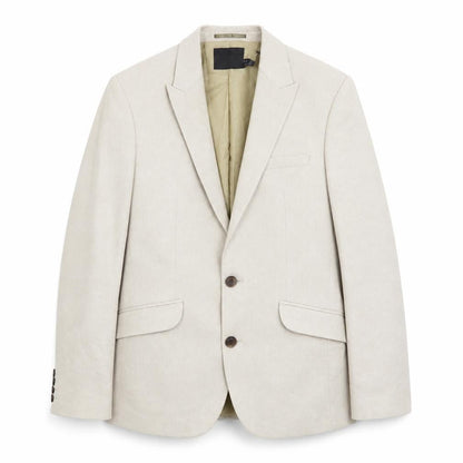 Front view of ASOS men’s beige polyester jacket blazer, size 36, regular