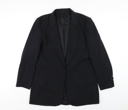 Additional front view of C&A women’s black polyester jacket blazer, size UK 14