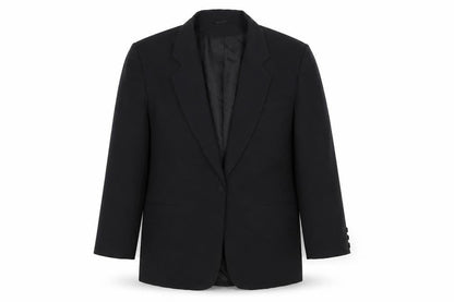 Front view of C&A women’s black polyester jacket blazer, size UK 14