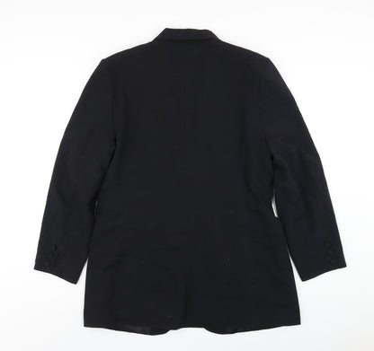 Back view of C&A women’s black polyester jacket blazer, size UK 14
