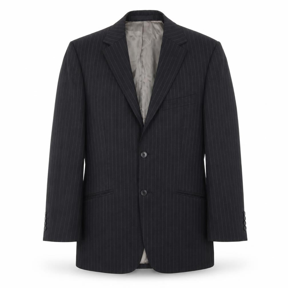 Marks & Spencer Mens Grey Striped Wool Jacket Blazer Size 38 Regular