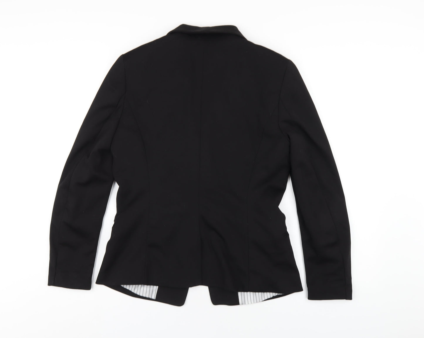 H&M Womens Black Polyester Jacket Blazer Size 12