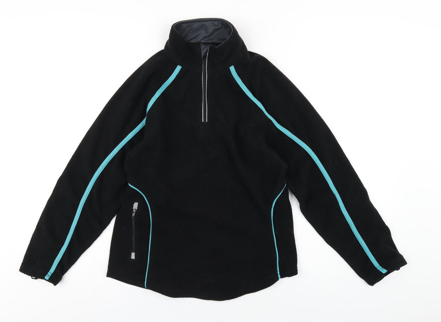 PBSport Womens Black Polyester Pullover Sweatshirt Size XS Zip