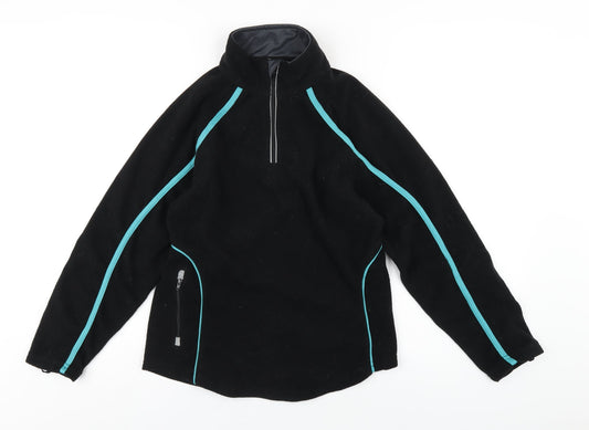 PBSport Womens Black Polyester Pullover Sweatshirt Size XS Zip