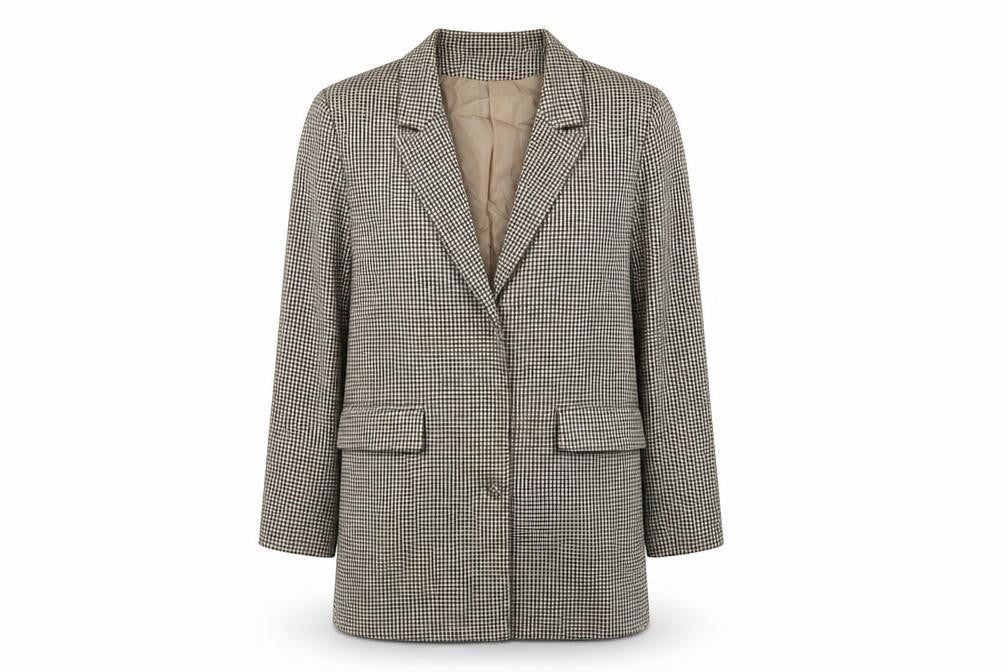 Missguided Womens Brown Geometric Jacket Blazer Size 14 Button