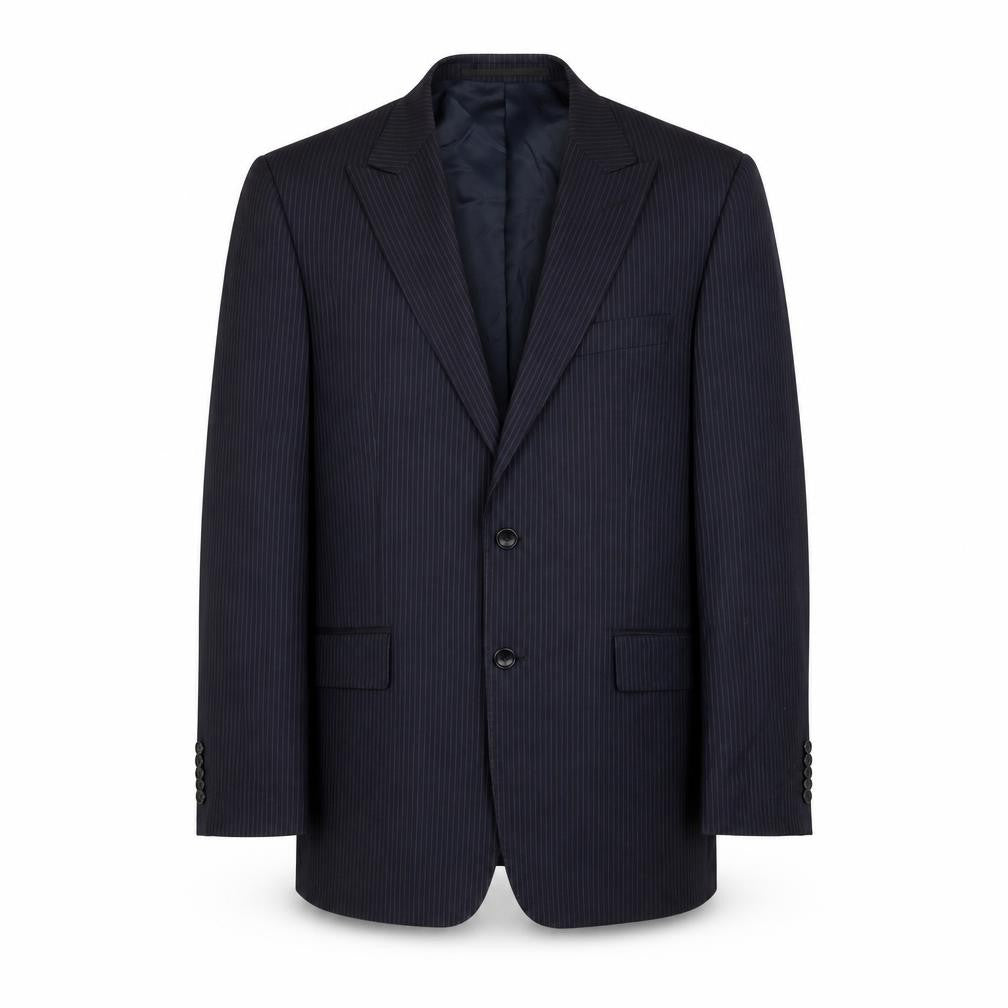 Linea Mens Blue Striped Wool Jacket Blazer Size 38 Regular