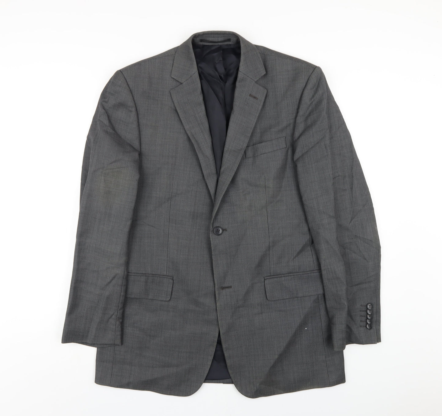 Linea Mens Grey Polyester Jacket Blazer Size 38 Regular