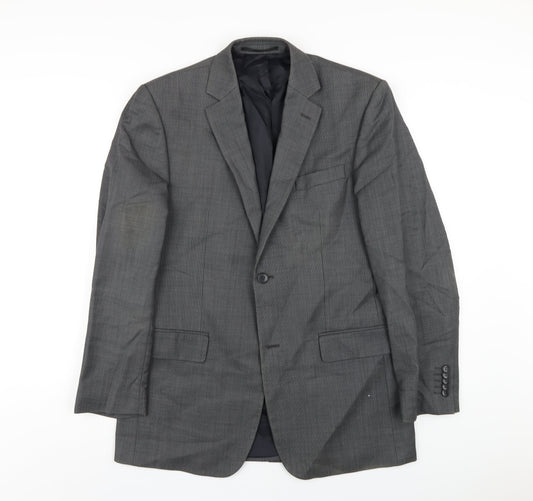 Linea Mens Grey Polyester Jacket Blazer Size 38 Regular