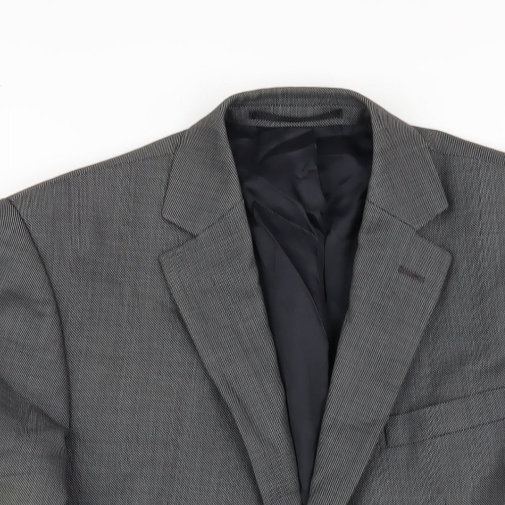 Linea Mens Grey Polyester Jacket Blazer Size 38 Regular