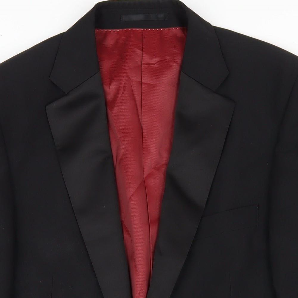 Charlton Gray Mens Black Polyester Jacket Blazer Size 40 Regular
