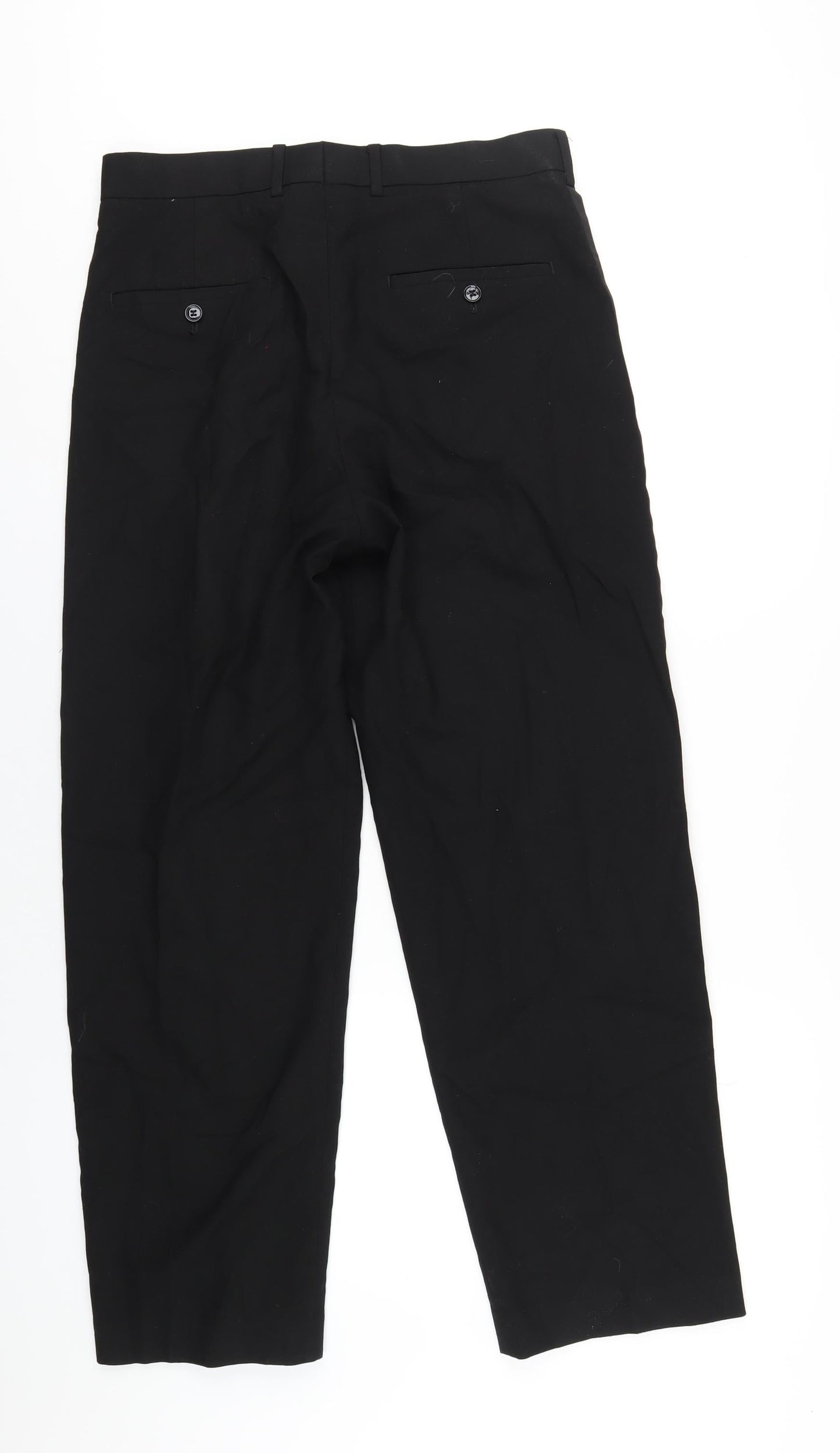 H&M Mens Black Polyester Tuxedo Suit Trousers Size 46 Regular