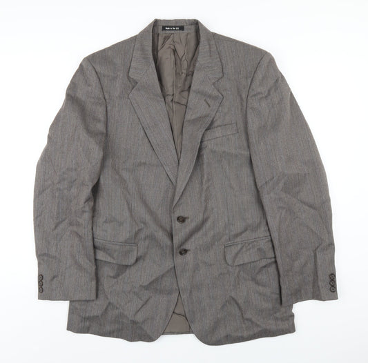 St Michael Mens Grey Wool Jacket Blazer Size 40 Regular