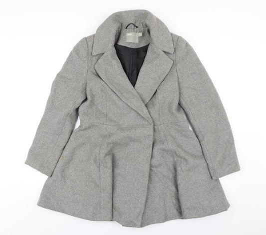 ASOS Womens Grey Pea Coat Coat Size 10 Button