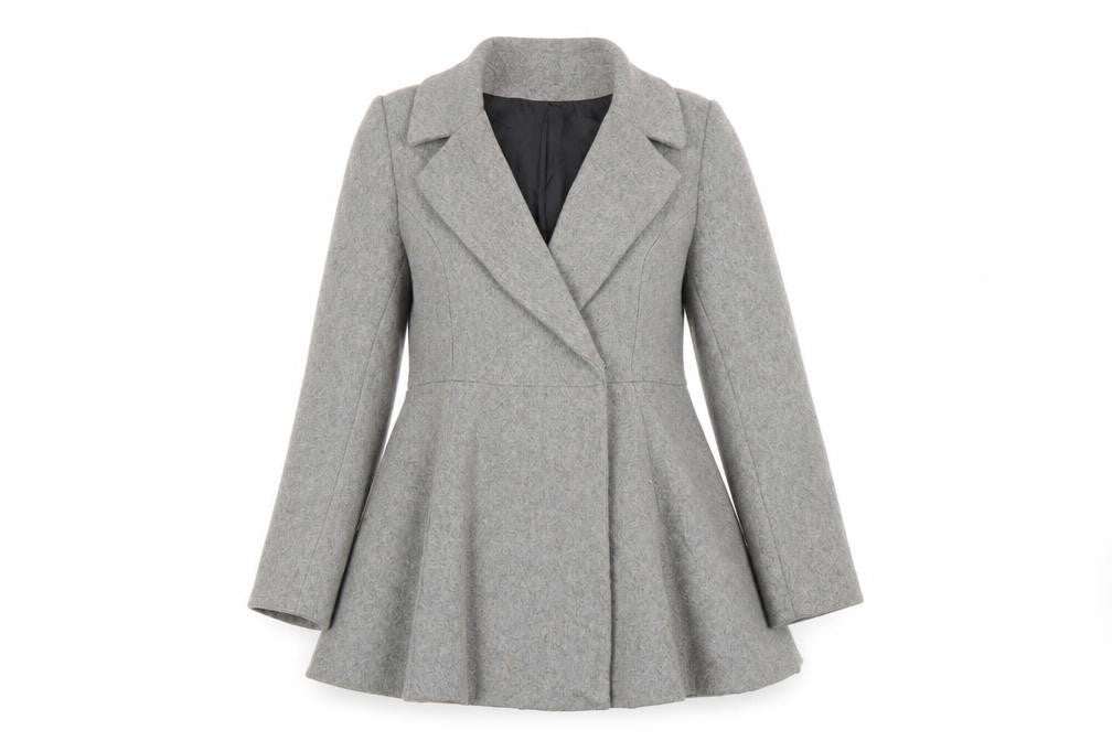 ASOS Womens Grey Pea Coat Coat Size 10 Button