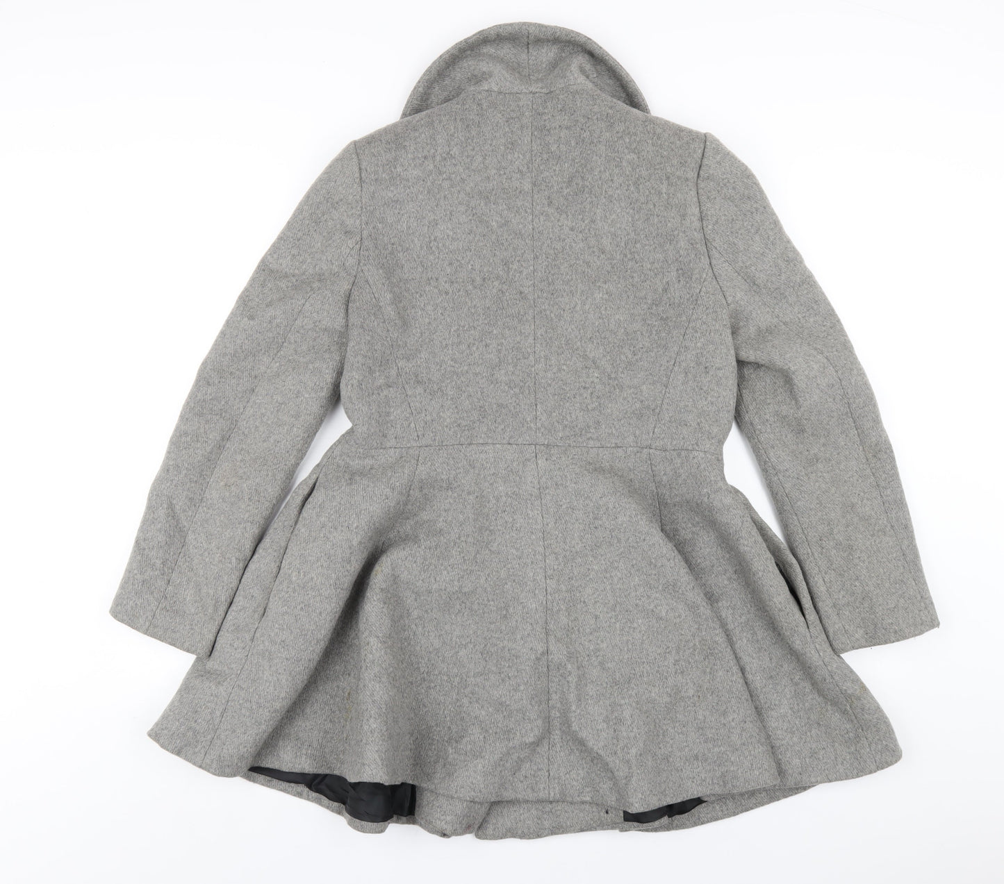 ASOS Womens Grey Pea Coat Coat Size 10 Button