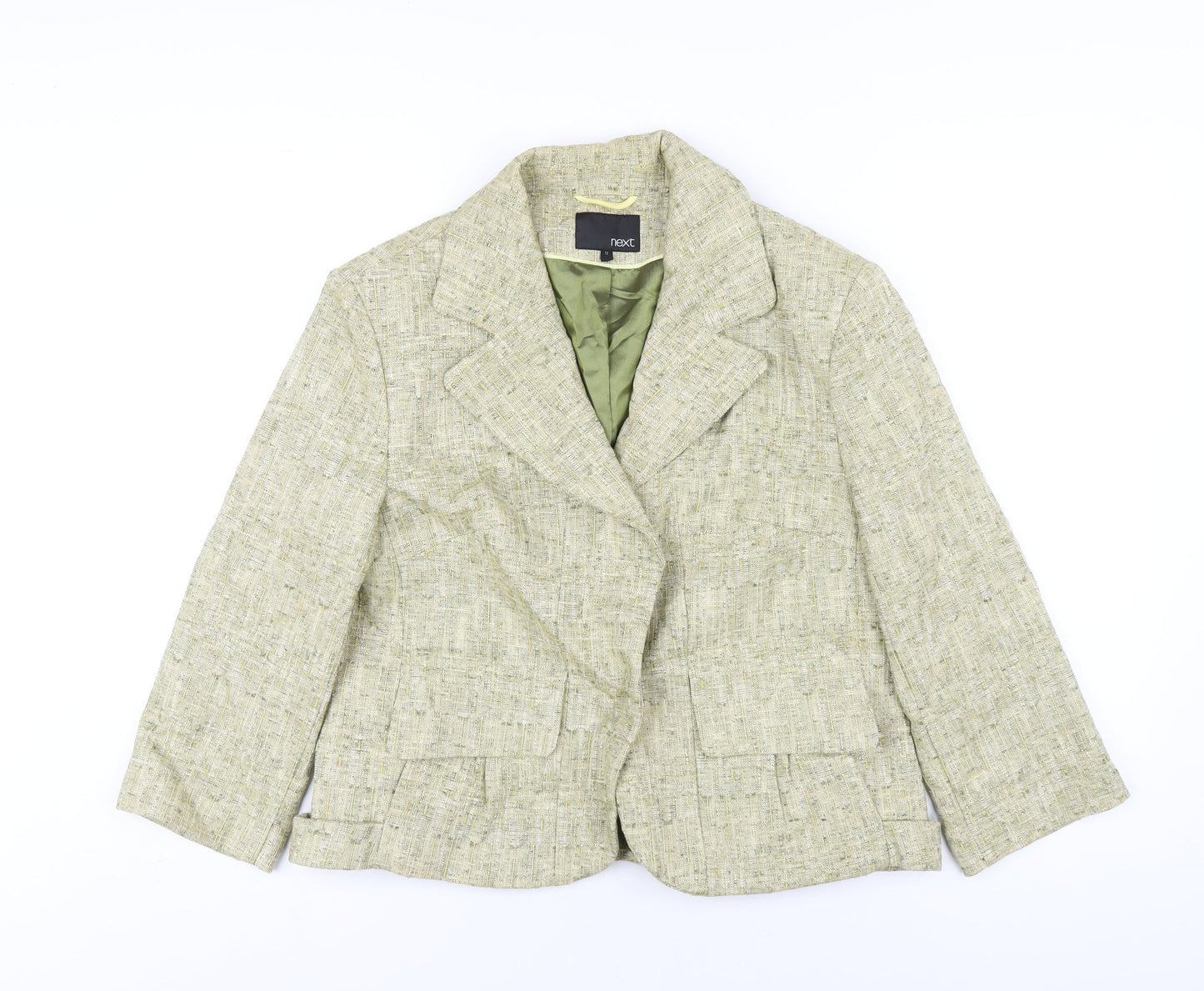 NEXT Womens Green Jacket Coat Size 12 Snap