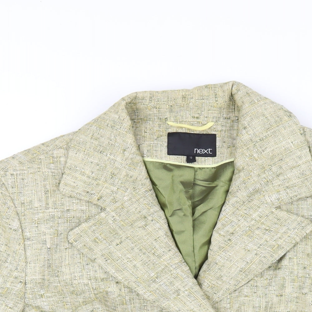 NEXT Womens Green Jacket Coat Size 12 Snap