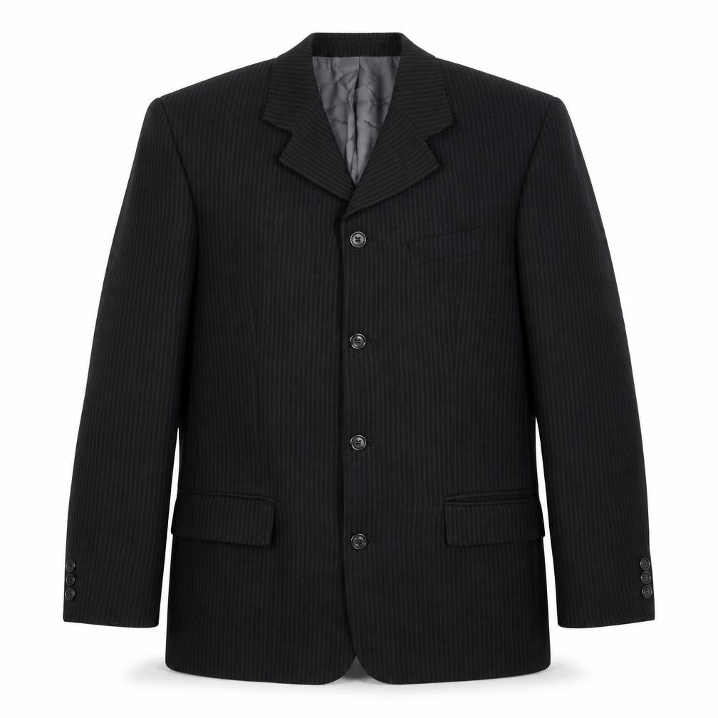 River Island Mens Black Striped Wool Jacket Blazer Size 38 Regular