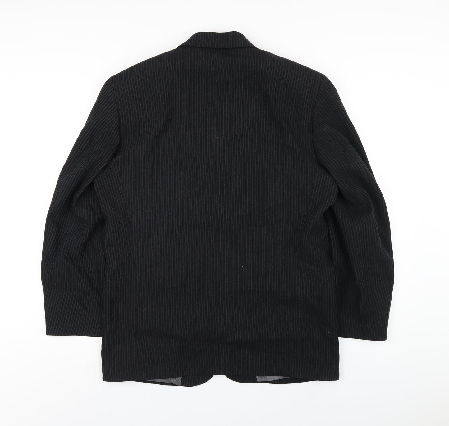 River Island Mens Black Striped Wool Jacket Blazer Size 38 Regular