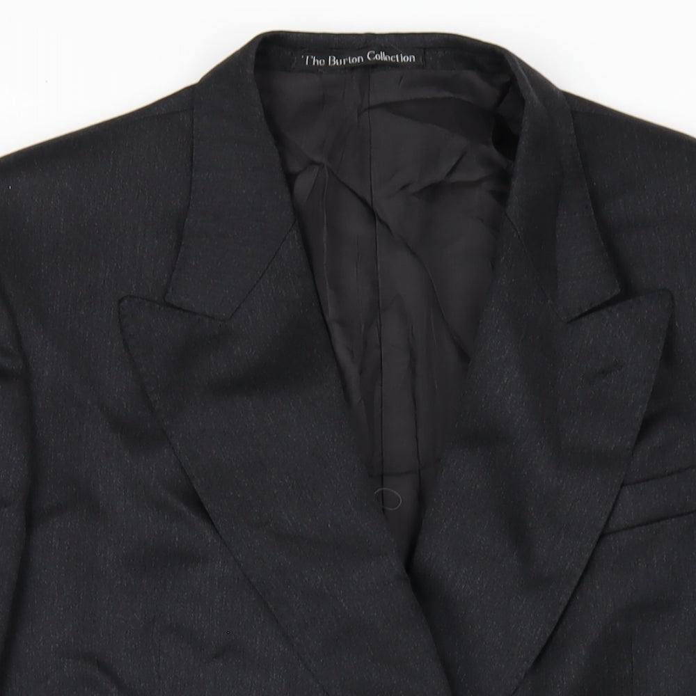 Burton Mens Grey Wool Jacket Blazer Size 42 Regular