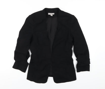 H&M Womens Black Polyester Jacket Blazer Size 8