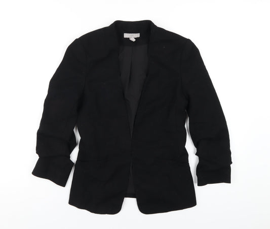 H&M Womens Black Polyester Jacket Blazer Size 8