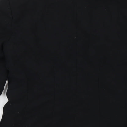 H&M Womens Black Polyester Jacket Blazer Size 8