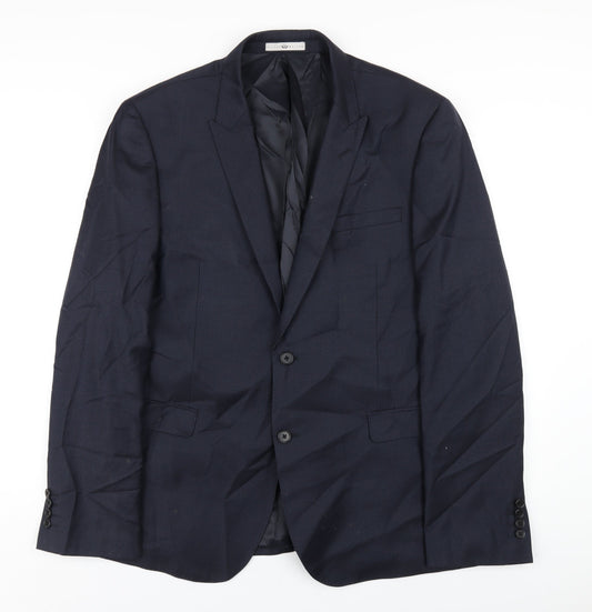 Hilton Weiner Mens Blue Wool Jacket Blazer Size 44 Regular