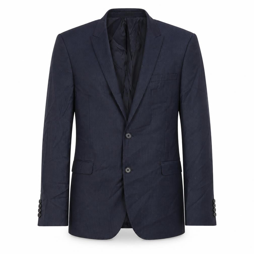 Hilton Weiner Mens Blue Wool Jacket Blazer Size 44 Regular