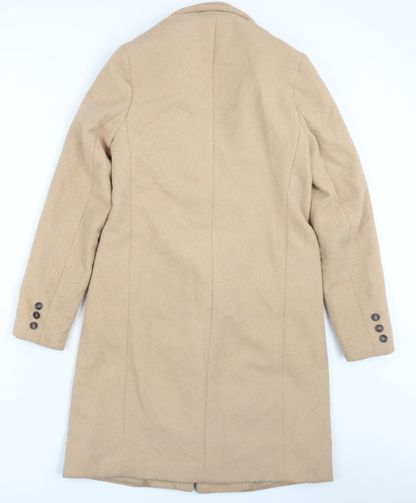 New Look Womens Beige Overcoat Coat Size 8 Button