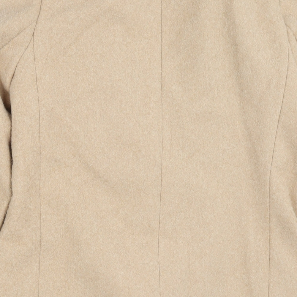 New Look Womens Beige Overcoat Coat Size 8 Button