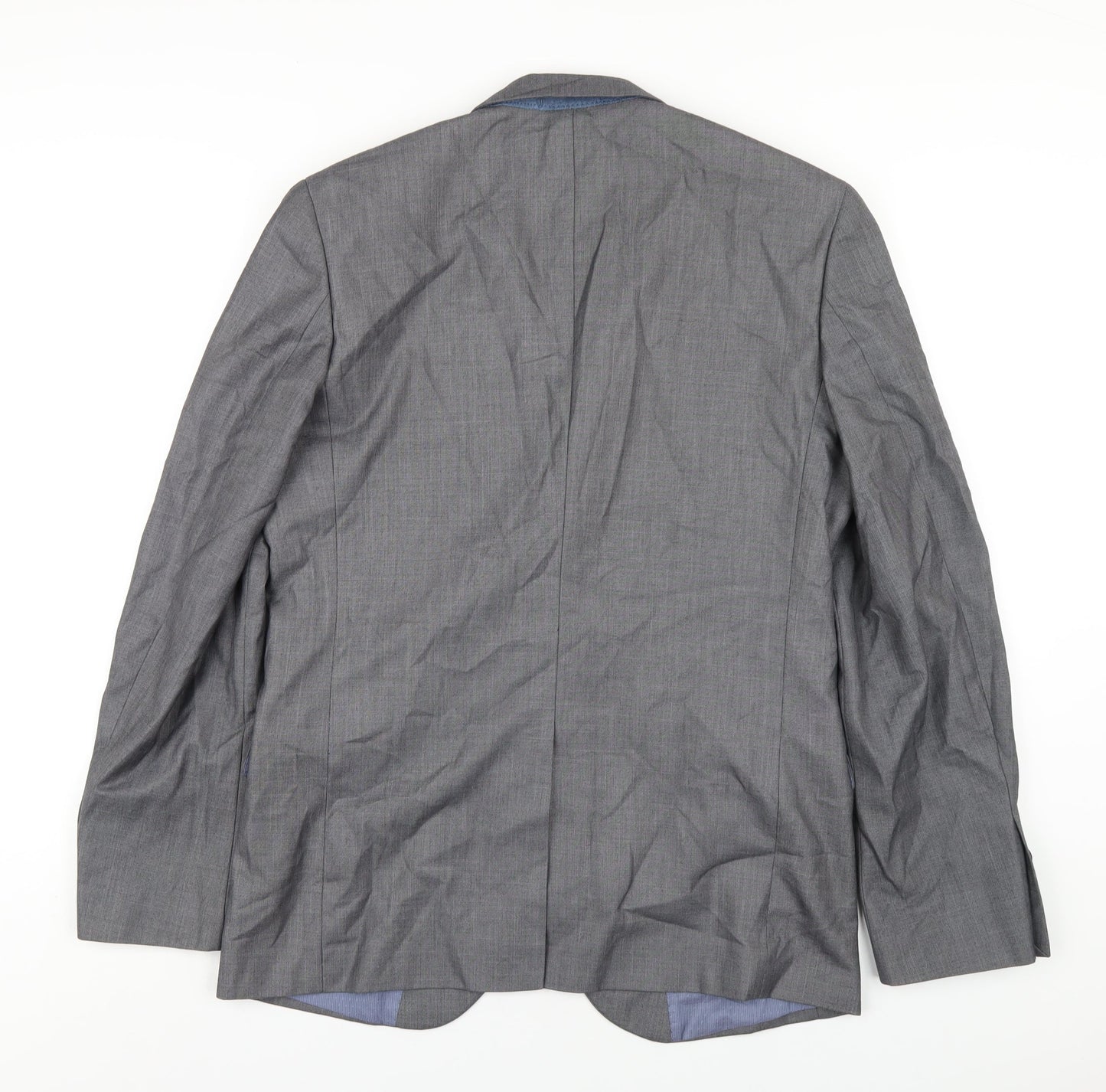 Cedar Wood State Mens Grey Polyester Jacket Blazer Size 40 Regular