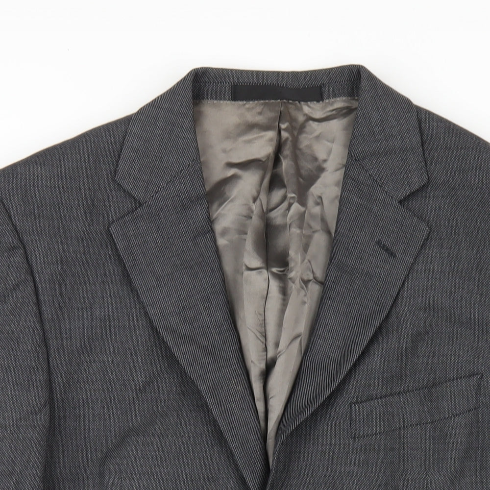 Marks and Spencer Mens Grey Wool Jacket Blazer Size 40 Regular