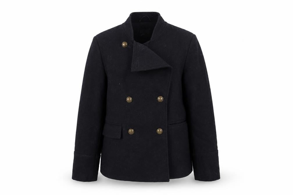 New Look Womens Blue Overcoat Coat Size 12 Button
