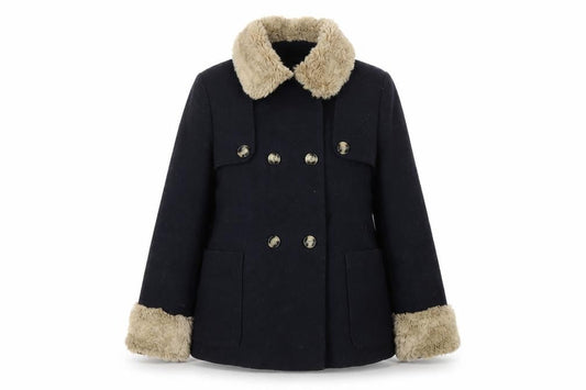 Topshop Womens Blue Overcoat Coat Size 10 Button