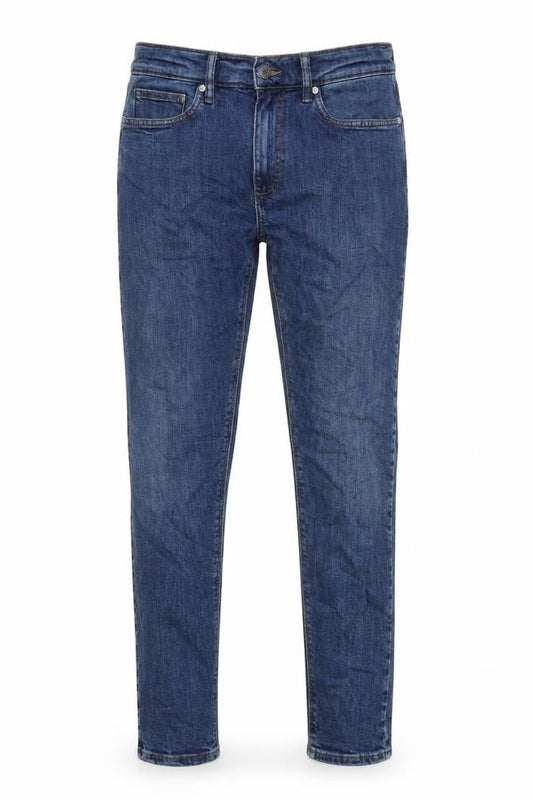 Marks & Spencer Mens Blue Cotton Skinny Jeans Size 32 in L31 in Regular Zip