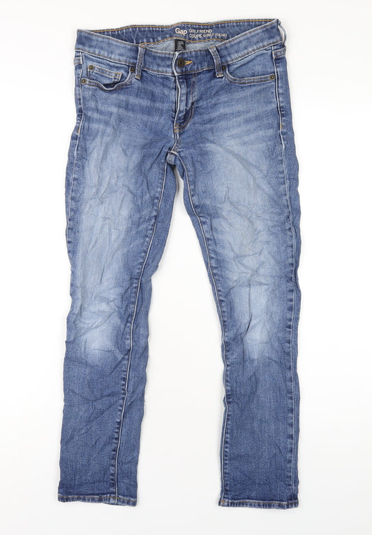 Gap Womens Blue Cotton Straight Jeans Size 25 in L27 in Regular Zip