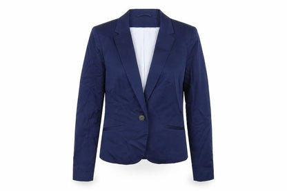 H&M Womens Blue Cotton Jacket Blazer Size 10