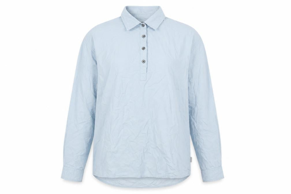 BHS Womens Blue Cotton Basic Button-Up Size L Collared