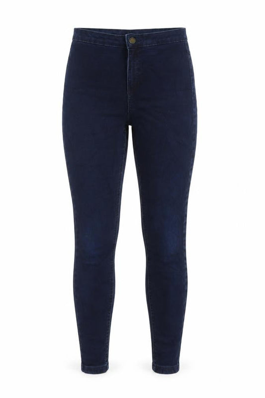 Marks & Spencer Womens Blue Cotton Skinny Jeans Size 12 L26 in Slim Button