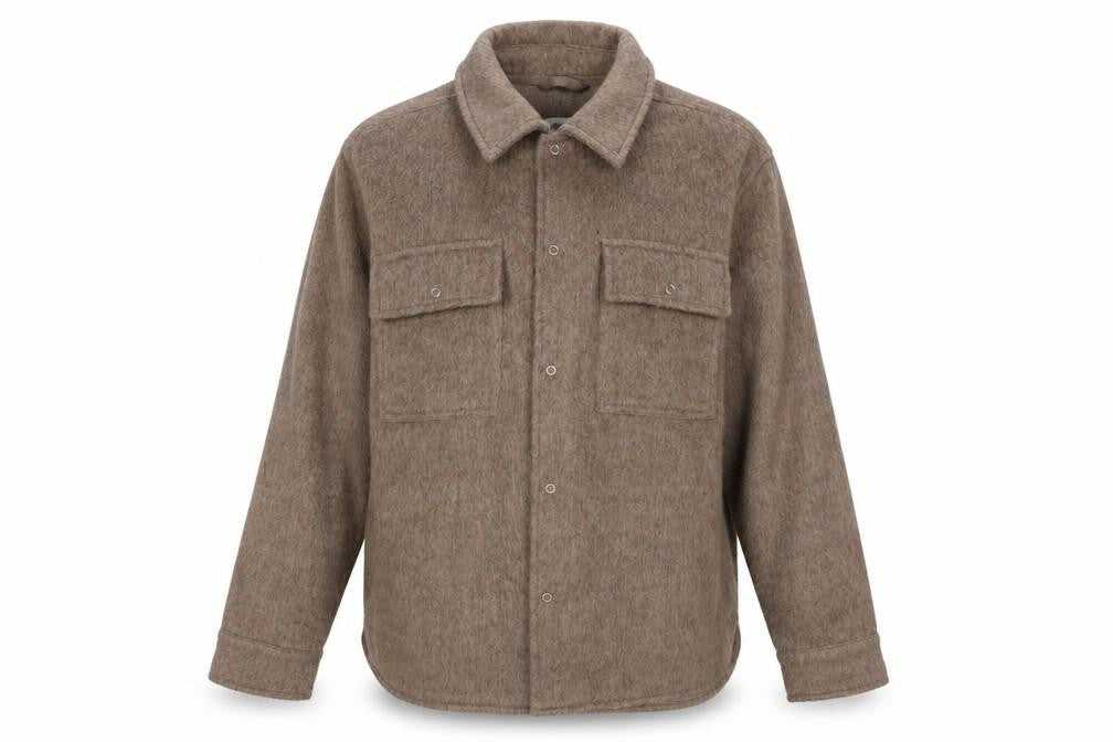 Weekday Womens Beige Jacket Size L Button - Shacket