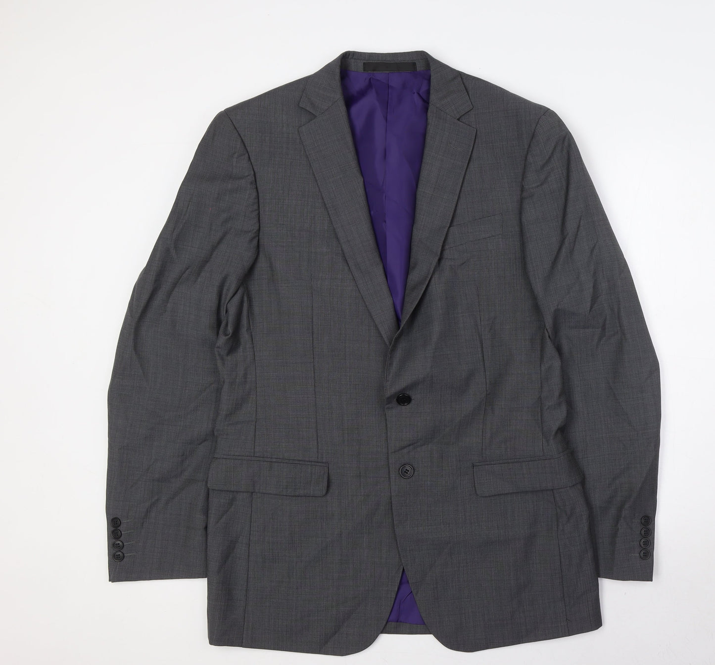 Marks and Spencer Mens Grey Polyester Jacket Suit Jacket Size 40 Big & Tall