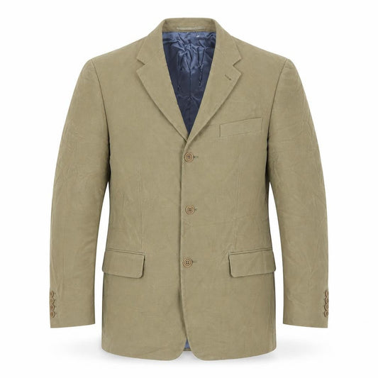 Racing Green Mens Beige Cotton Jacket Suit Jacket Size 44 Regular - Mole skin