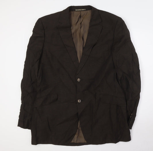 John Lewis Mens Brown Linen Jacket Suit Jacket Size 42 Big & Tall
