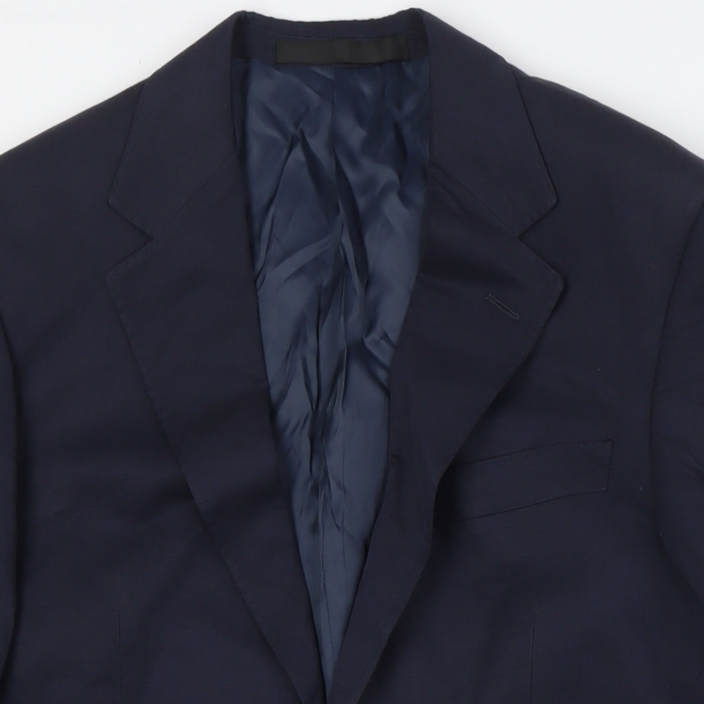 Marks and Spencer Mens Blue Linen Jacket Suit Jacket Size 38 Regular