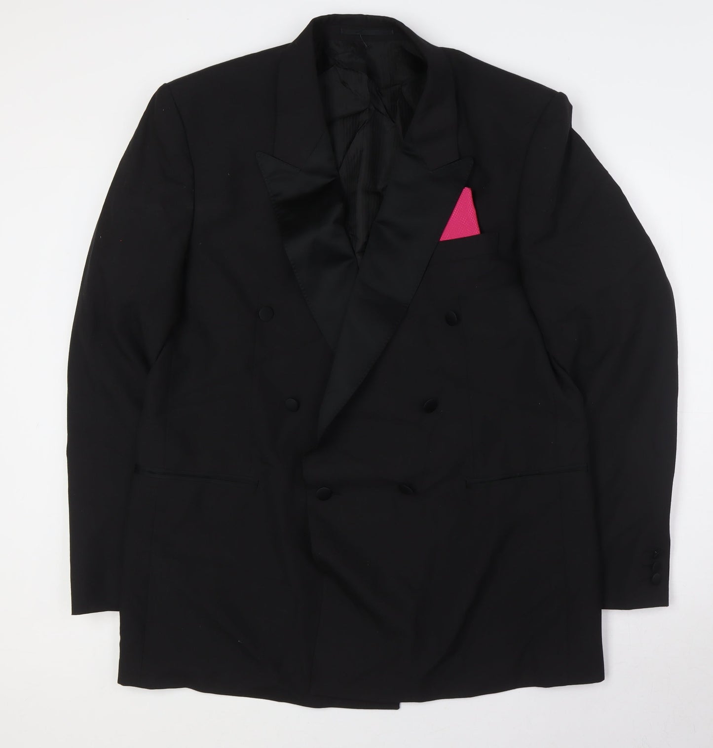 Varteks Mens Black Polyester Tuxedo Suit Jacket Size 44 Regular