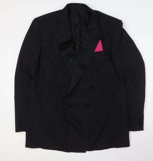 Varteks Mens Black Polyester Tuxedo Suit Jacket Size 44 Regular