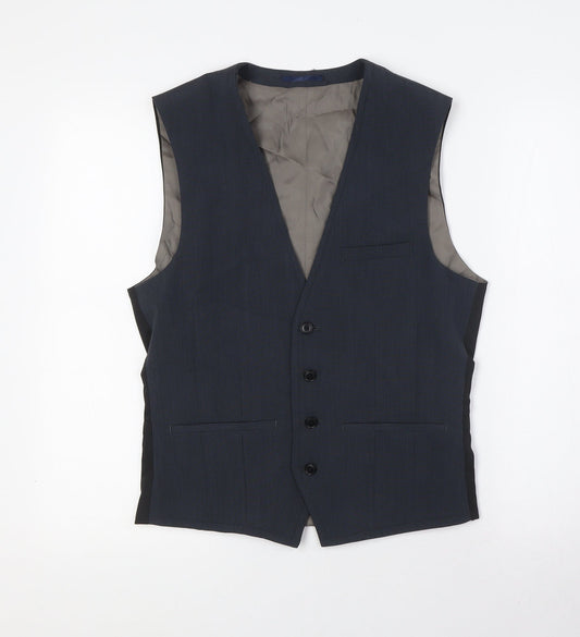NEXT Mens Grey Gilet Waistcoat Size 36 Button